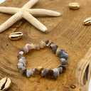 optimisme, stress, anxiété, chakra couronne, joie, harmonie, positivité, fatigue, énergie 
Bracelet baroque AGATE BOTSWANA - Mineralshop