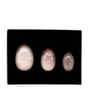 Coffret Oeufs de Yoni Percés en QUARTZ ROSE Minralshop  amélioration de la tonicité du périné, exercice de périné, pierre d'apaisement