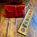 Pochette cuir Oracle ou Tarot rouge