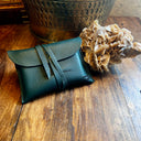 Pochette cuir Oracle ou Tarot verte