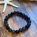 BRACELET Boule 10MM homme Onyx, Onyx dépoli et lave