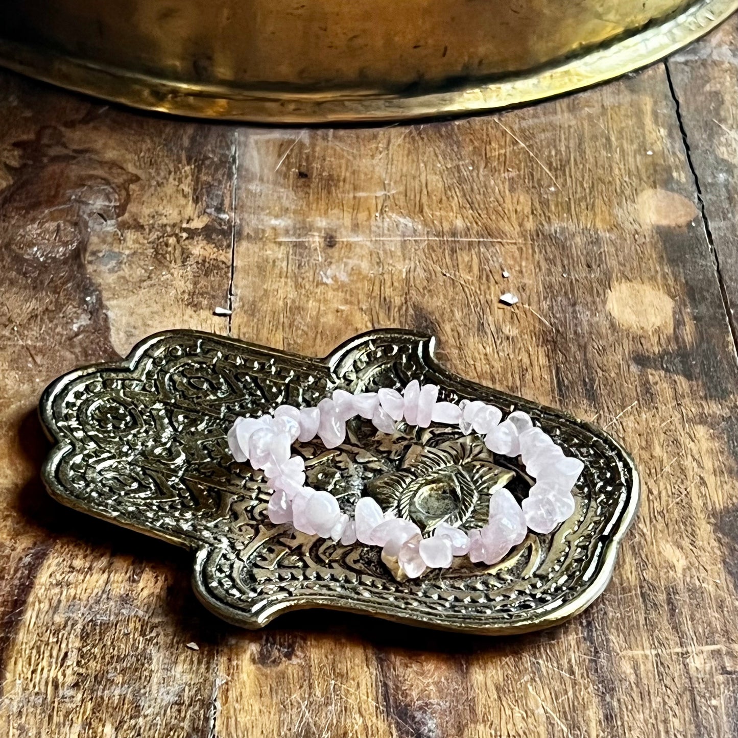 Bracelet baroque QUARTZ ROSE,  l’Apaisement